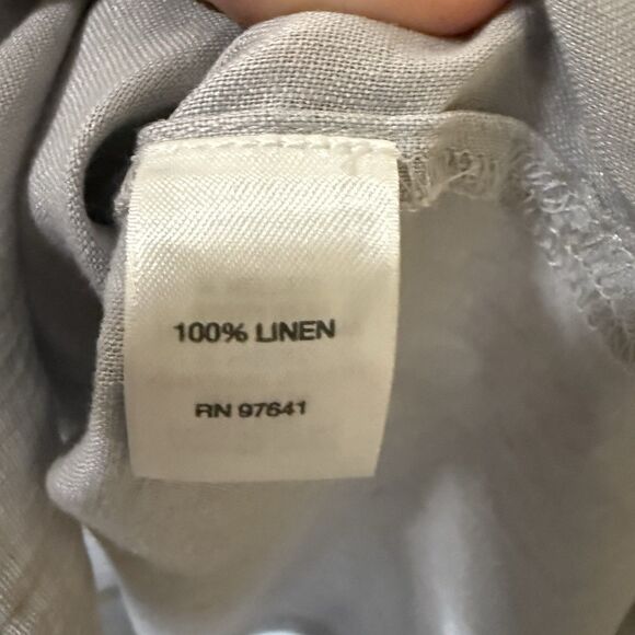 NWT J Jill Love 100% Linen Top Plus 2X Gray Lagenlook Essentials Zinc Sleeves - Picture 8 of 8